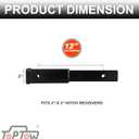 TOPTOW Trailer Hitch Extender, 12-inch Extension Length, Fits 2-inch Receiver, 3500lbs, 5/8 inch Hitch Pin and Clip Included
