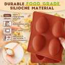 HKNMTT Silicone Egg Molds Easter 2PCS, 2.4" Food Grade 3D Moulds for Vegan Deviled Eggs Peanut Filling 3D Chocolate Candy Jello Pudding Soap Gift, Oven Safe Baking Cake Kit