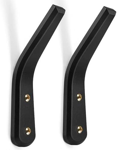 COCOYA Metal Coat Hooks Hanger Wall Mount Heavy Duty,Modern Mid Century Decorative Bathroom Foyer Entryway Decor Rack Large for Hanging Towel Hat Cap Backpack Bag Purse Clothes(Matte Black-2 Pack)