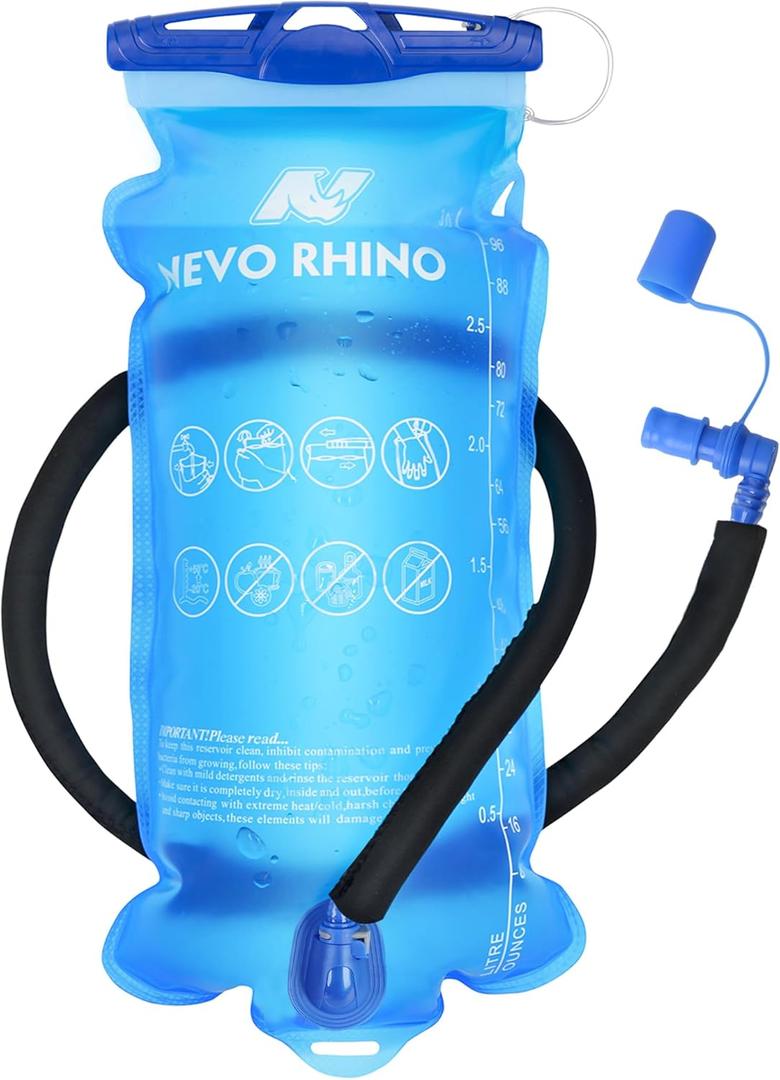 N NEVO RHINO Hydration Bladder1.5L- 2L-3L Leak Proof Water Reservoir, BPA -Free Water Pouch, Water Bladder for Hydration PackHiking Backpack