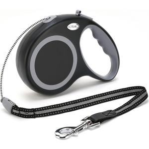 Retractable Dog Leash, 30 FT Dog Walking Leash for Small Medium Large Dogs up to 110 lbs, Heavy Duty No Tangle, Black