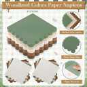 Zhehao 175 Pcs Woodland Party Supplies Set Green and Brown Disposable Tableware Kit with Plates, Cups, Napkins, Cutlery in Natural Earth Tones for Baby Shower, Birthday, Wedding Forest Events