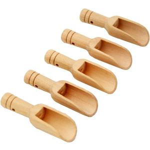 6 Pcs Mini Wooden Scoops Bath Salt & Candy Spoon