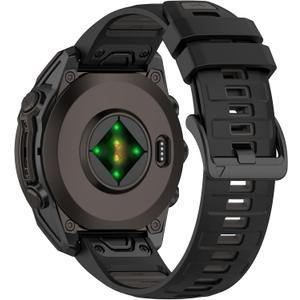 Compatible with Garmin Fenix 8 Replacement Wrist Band - 22mm Replacement Silicone Wrist Watch Band Strap Compatible with Garmin Fenix 8/8 Pro Amoled 47mm(Black+Gray)