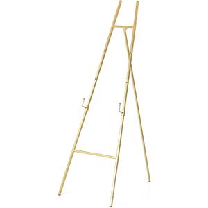 Gold Easel Stand for Sign - Heavy Duty Easel for Painting Canvas, Mirror, Poster, Picture Frame - Adjustable 3 Tier Large Metal Easel Stand for Display - 13" x 30" x 55" - No Assembly Required