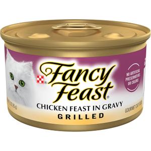 Purina Fancy Feast Grilled Wet Cat Food Chicken Feast in Wet Cat Food Gravy - (Pack of 24) 3 oz. Cans
