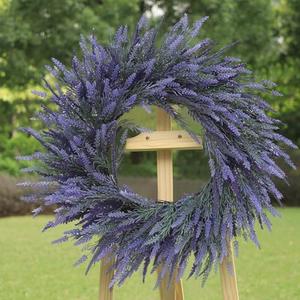 Lavender Wreath for Front Door 24 Inch Artificial Spring Summer Wreaths Purple Home Decor Spring Wreath for Year-Round Use Indoors and Outdoors as Wall, Door, Window, Party and Wedding Decorations