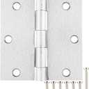 30 Pack Nickel Door Hinges Satin Nickel 3.5 x 3.5 Inch Interior 3 1/2 Inch Door Hinges Brushed Nickel Square Radius Corners Iron Bifold Silver Residential Hinges for Doors Hardware Controls
