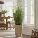 KOL Artificial 4ft Horsetail Reed Grass, 47.2in Artificial Indoor Outdoor Fake Grass Plant, Home Office Wedding Decorative Artificial Plants & Flowers in Pot Faux Plant Greenery, Housewarming Gift