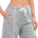 Quenteen Womens Bermuda Shorts Lounge Athletic Loose Running Yoga Shorts with Pockets Grey 3XL