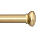 Heavy Duty Curtain Rods for Window 48-84", Telescoping Decorative Curtain Rod with Cap Finials, Adjustable 1 Inch Diameter Single Window Rods 48 to 84 Inch, Antique Brown Single Drapery Rod, Gold