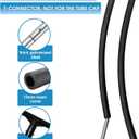 Trampoline Curved Pole Replacement, Universal Curved Enclosure Pole for 10-16ft Frame, with Plastic T Connector, Mounting Hardware, Foam Cover