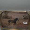 Vintage Gold Framed Horse Canvas Wall Art, Retro Rustic Farmhouse Animal Painting Picture Wall Decor, French Country Pastoral Landscape Equestrian Poster Print Artwork, for Home Living Bedroom,, 24"L x 16"W