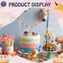 Gemscream 39 Pcs Safari Animal Cake Toppers Party Cake Animal Decorations Jungle Figures with Hats Mini Balloons for Wild Zoo Theme Party Birthday