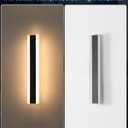 Mikeru 2Pack 23.6inch Outdoor Light Fixtures, 3000/4500/6000K 3 Color Modern Black Linear Wall Lights Front Porch Light Wall Mounted Led Lighting for Basement, Shop,Garage Non-Dimmable