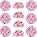Pink Flowers Balls for Centerpieces: 10 PCS 11.8" Diam Flower Centerpieces for Tables in Wedding Reception Decorations Arrangement for Party Celebration Planners