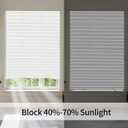 Light Filtering Temporary Blinds Cordless Shades Fabric Pleated Fabric Paper Curtains Easy to Cut and Install, White, 35" W x 59" H