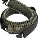 2 Point Rifle Sling, 550 Paracord Gun Sling for Rifle with Tri-Lock Swivels and Quick Adjustable Length Strap for Shooting, Hunting and Range (Camo&Green)