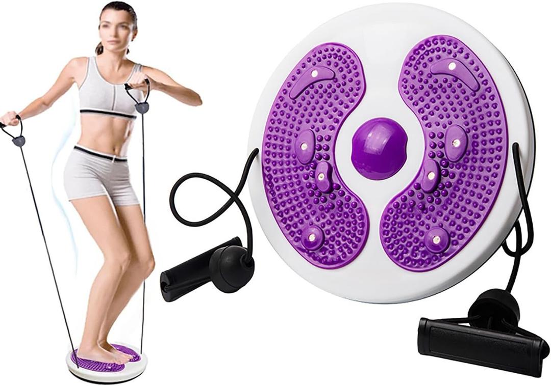 Ab Twist Waist Disc Board,Waist Twister for Women Belly Fat with Handles,Waist Slimming Balance Rotating Disc with Massage Foot Sole for Slimming Waist Arms Hips and Thighs (Purple)