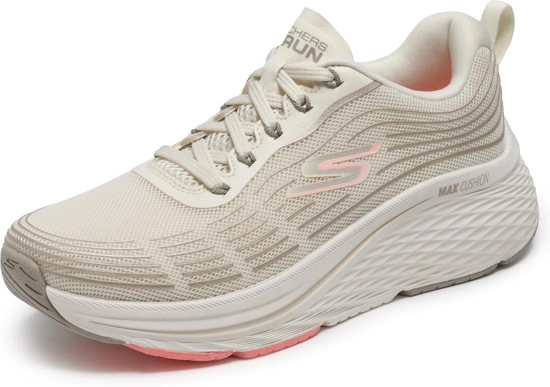 Skechers Women's Max Cushioning Elite 2.0 Sneaker, Natural/Pink, 6.5 Wide