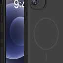 Miracase Magnetic for iPhone 12 Case/iPhone 12 Pro Case, [Soft Anti-Scratch Microfiber Lining], Compatible with MagSafe, Liquid Silicone Shockproof Drop Protection Phone Case for 12/12 Pro,Black