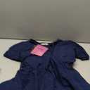 Womens 2025 Summer Long Dress Eyelet Short Sleeve Cocktail Short Dresses Cute A Line Sun Dress with Pockets Size L