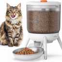 Invengo Automatic Cat Feeder, 3L Timed Pet Feeder for Cats & Small Dogs, Dual Power USB & Battery, Clear Hopper, Easy-Clean, Dry Food & Kibble, Up to 6 Meals Daily