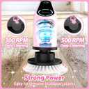 Electric Spin Scrubber, Cordless Cleaning Brush, Shower Scrubber with 8 Replaceable Brush Head, Power Cleaning Brush with Extension Handle, 2 Adjustable Speed, for Bathtub Tile Floor (Pink)