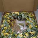 Sggvecsy Yellow Daisy Wreath 24 Inch Spring Summer Wreath Fake Silk Floral Wreath with Green Eucalyptus Leaves and Lavender for Front Door Window Wall Wedding Farmhouse Festival Decor