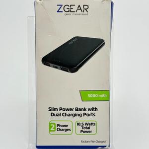 ZGear 5000 mAh Slim Dual Charging Port Power Bank - Black