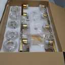 8 Light Bathroom Vanity Light Gold Bathroom Light Fixtures Brass Vanity Lights for Bathrrom 46 in Large Wall Sconce Brush Gold with Clear Glass Shade for Living Room