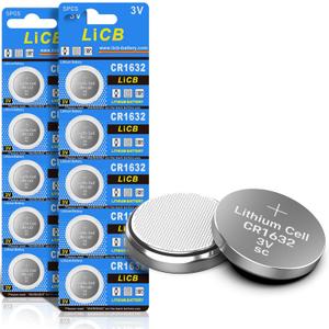 LiCB 10 Pack CR1632 3V Lithium Battery CR 1632