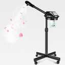 Professional Facial Steamer, Facial Steamer on Wheels, Face Steamer with Time Setting, Stand Face Steamer Adjustable Height for Spa, Salon and at Home use