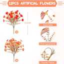 Fake Fall Flowers Artificial for Decoration, 12 Bundles Faux Plants Silk Orange Flowers Morning Glory Petunias Realistic UV Resistant for Outdoors Planter Porch Patio Window Box, Sunset