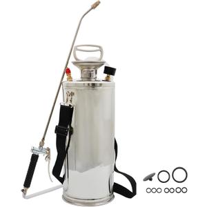 Hand Pump Sprayer Stainless Steel Sprayer for Indoor and Outdoor 2 Gallon Sprayer 20 in Wand 3.3 FT Hose