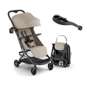 Neo Lightweight Travel Stroller with Snack Tray, Airplane-Friendly Compact Baby Stroller, One-Hand Fold Portable Stroller for Toddler 0-55lbs, Adjustable Recline Seat, UPF 50+ Canopy,Rain Cover