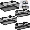 Coume 4 Pcs Black Slatwall Baskets 4 Size Metal Mesh Wire Basket for Slatwall Panels Ventilated Wall Mounted Hanging Accessories for Home Garage Retail Store Display Organizing(Mixed Size)