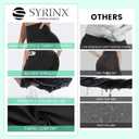 Syrinx 3 Pack Biker Shorts for Women 8"/5" High Waisted Tummy Control Workout Yoga Running Athletic Shorts (Black, XL)