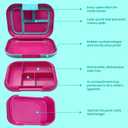 Bento Box Built in Ice Pack, Leakproof Lunch Containers with 4 Compartments - BPA Free, Microwave & Dishwasher Safe - Portable Lunch Box Perfect Size for Work and Travel - Pink