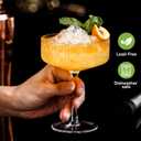 Qipecedm 4 Pcs Ribbed Coupe Glasses, 10 oz Vintage Coupe Glass Set, Unique Martini Glass, Classic Cocktail Galssware, Bar Drinking Glasses Set Pefect for Cocktail, Wine, Champagne & Gift