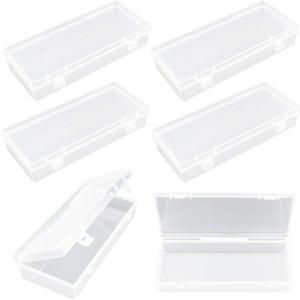 6 Pack Rectangular Clear Plastic Storage Containers Box with Hinged Lid for Beads and Other Small Craft Items
9"x 6" 1/4,