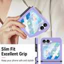 Compatible with Galaxy Z Flip 6 Case with Hinge Protection & 2 Screen Protector for Samsung Flip 6 Case with Flexible Hinge Protector, Slim Full Protective Phone Cover for Z Flip 6 5G (Violet)