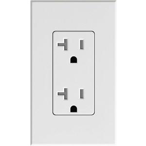 Lutron Satin Colors 20 Amp Tamper-Resistant Duplex Receptacle - Snow