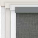 AOSKY Linen Roller Blinds Shades for Indoor Windows Pull Down Cordless Blackout Black Out Window Shade 43 Inch Blinds for Home Dark Grey