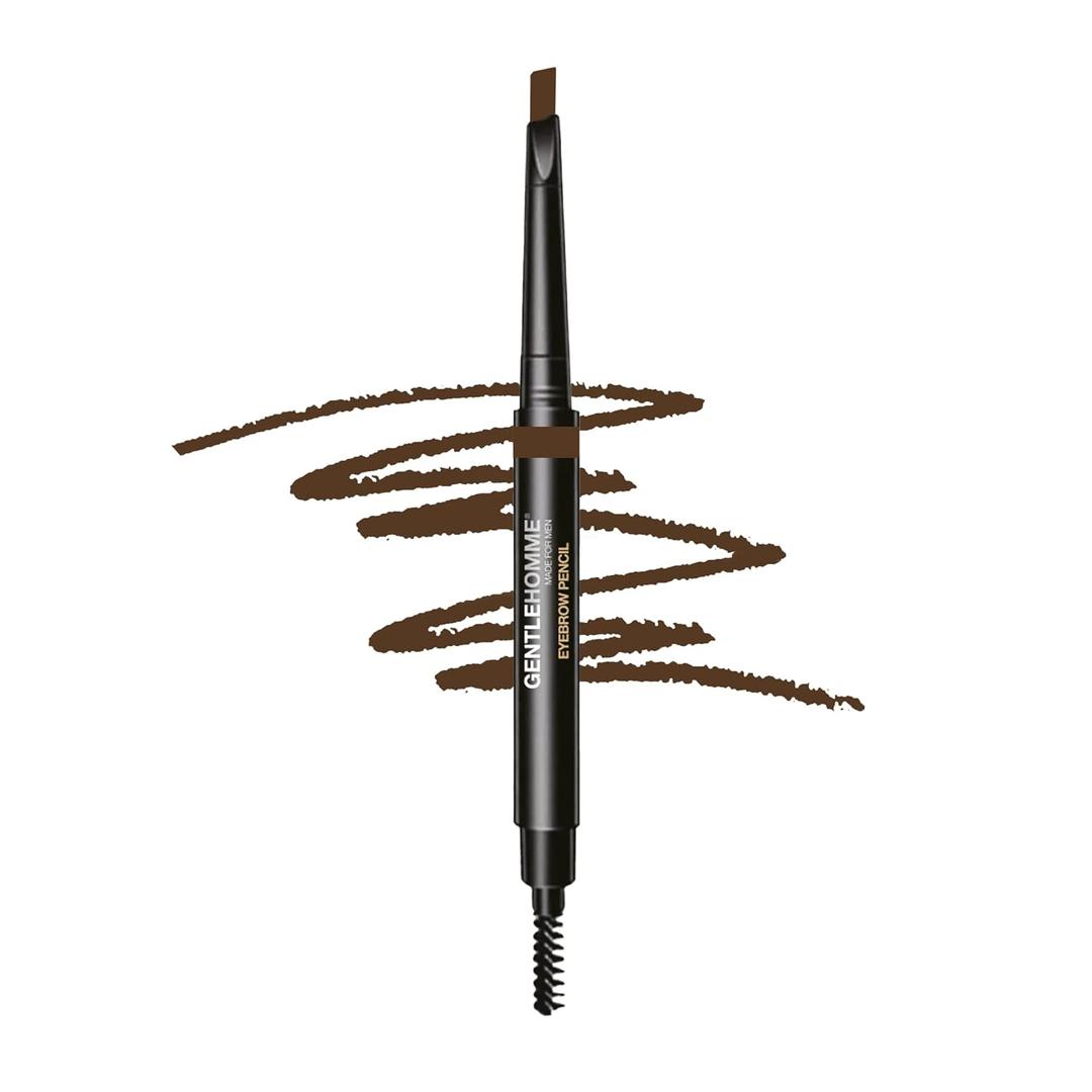 Eyebrow Pencil - Mens Brow Pencil - 2-in-1 Brow Brush & Lead Pencil - Shape, Define & Fill In Eyebrows - Ultra-Thin Pencil - Long-Lasting Color - Vegan - Brown - 1 Pencil