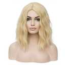 BERON Blonde 12 Inch Wigs for Women Girls Short Curly Wavy Hair Wig 30 cm Light Blond Shoulder Length Body Wave Halloween Cosplay Daily Party Wigs (Light Blonde)