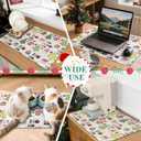 Dish Drying Mat for Kitchen Counter,16"x24" Absorbent Coffee Bar Mat Dish Drainer Rack Mat with Christmas tree and Saint Claus Printed for Kitchen Countertop Decor (Beige White, 16"x24")