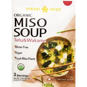 Miso Soup Instant - Hikari Miso Organic Instant Miso Soup with Tofu and Wakame - No MSG, Vegan, Gluten Free, USDA organic - Made in Japan