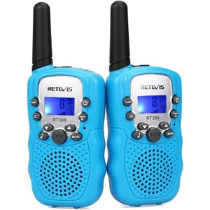 Retevis RT388 Walkie Talkies for Kids, Toys for 6 7 8 9 12 Year Old Boys, 22 Ch 2 Way Radio Backlit LCD Flashlight, Blue Walkie Talkies for Kids Gifts Christmas Stocking Stuffers(Blue, 2 Pack)