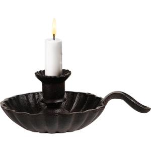 Vintage Cast Iron Candle Holder with Handle, Tapered Candlestick Holders, Candle Stand for Home Wedding Party Decoration1Pack